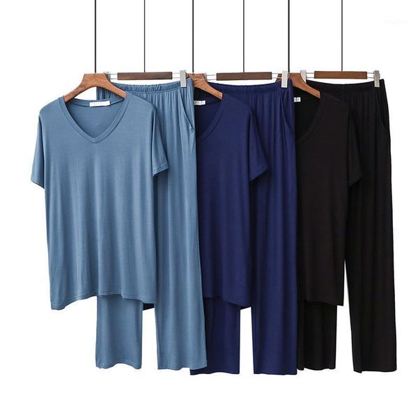 spring summer men's solid color short-sleeved trouser suit men nightwear casual loose modal v-neck breathable pajama set sleepwear, Black;brown
spring summer men's solid color short-sleeved trouser suit men nightwear casual loose modal v-neck breathable pajama set sleepwear, Black;brown