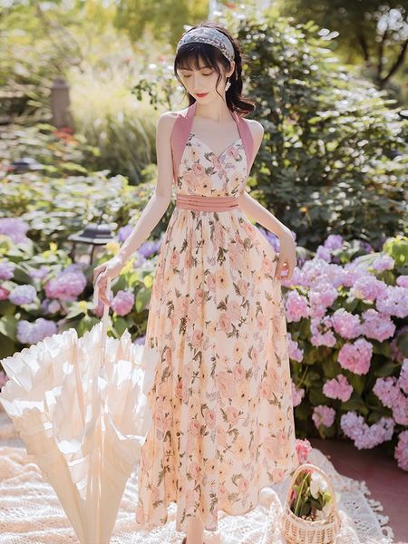 casual dresses sweetxue french vintage print long dress v-neck halterneck floral vestido de mujer, Black;gray
casual dresses sweetxue french vintage print long dress v-neck halterneck floral vestido de mujer, Black;gray