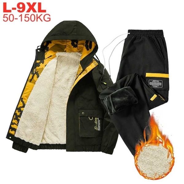 winter fleece lined tracksuits men thick hooded jacket pants two piece sets sportswear male armygreen large size 6xl 7xl 8xl 9xl 211220, Gray
winter fleece lined tracksuits men thick hooded jacket pants two piece sets sportswear male armygreen large size 6xl 7xl 8xl 9xl 211220, Gray