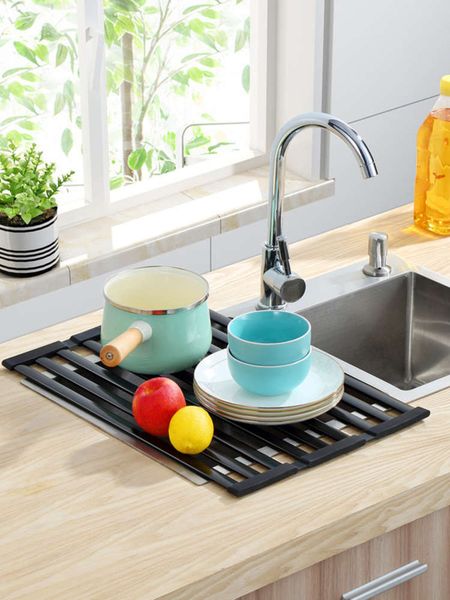 silica gel and space aluminum kitchen drain without black small drain bowl rack, ground bowl and chopsticks storage rack, drain rack
silica gel and space aluminum kitchen drain without black small drain bowl rack, ground bowl and chopsticks storage rack, drain rack