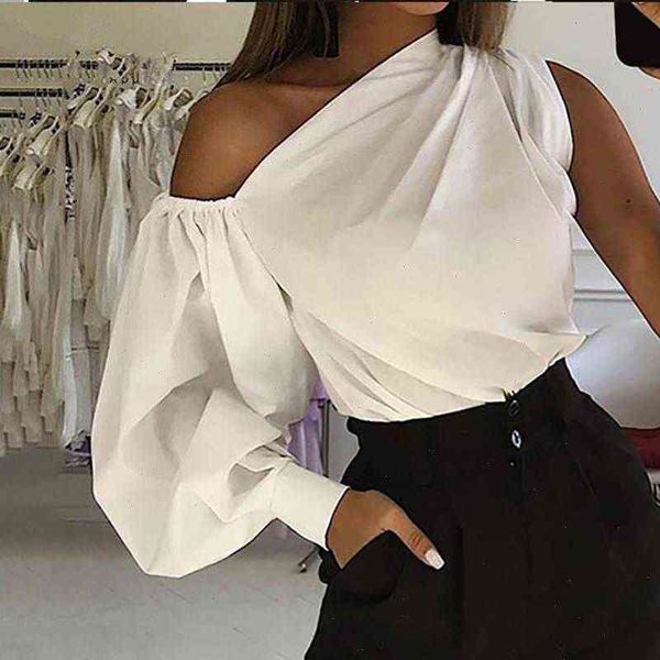 women shirts summer blouse shirt womens plus size asymmetrical strapless solid slim pullover ladies clothing r25, White
women shirts summer blouse shirt womens plus size asymmetrical strapless solid slim pullover ladies clothing r25, White
