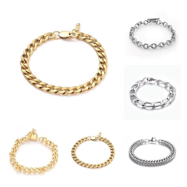 link, chain fashion punk cuban link bracelets stainless steel figaro bangles for women men trendy jewelry, Black
link, chain fashion punk cuban link bracelets stainless steel figaro bangles for women men trendy jewelry, Black