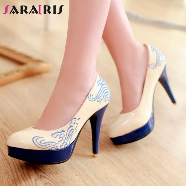 dress shoes sarairis plus size 28-52 patent pu leather high heels platform woman casual party retro spring autumn pumps, Black
dress shoes sarairis plus size 28-52 patent pu leather high heels platform woman casual party retro spring autumn pumps, Black