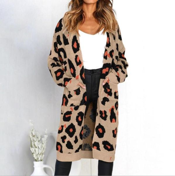 women's knits & tees long slim leopard knit cardigan 2021 autumn and winter sleeve multicolor large size sweater jacket women, White
women's knits & tees long slim leopard knit cardigan 2021 autumn and winter sleeve multicolor large size sweater jacket women, White