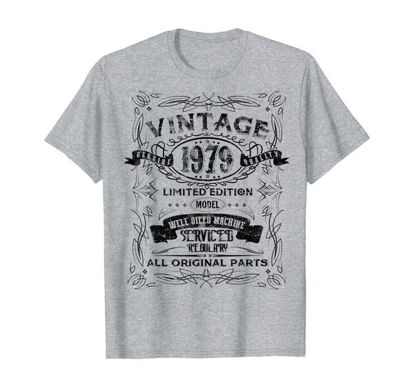 classic 40th birthday gift shirt for men women vintage 1979 t-shirt, White;black
classic 40th birthday gift shirt for men women vintage 1979 t-shirt, White;black