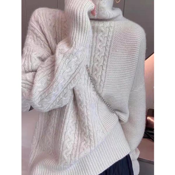 autumn and winter turtleneck pullover 100% cashmere sweater loose thickened sweater sweater women, White;black
autumn and winter turtleneck pullover 100% cashmere sweater loose thickened sweater sweater women, White;black