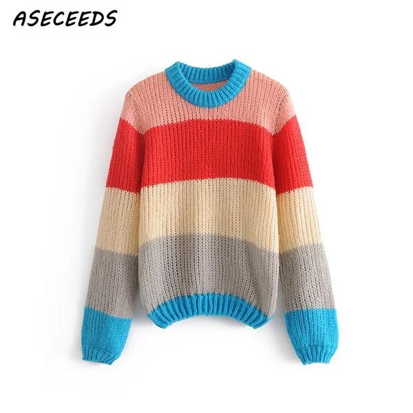 women's sweaters fashion yellow striped rainbow kninted sweater women pullover autumn christmas long sleeve loose oversized pull femme, White;black
women's sweaters fashion yellow striped rainbow kninted sweater women pullover autumn christmas long sleeve loose oversized pull femme, White;black
