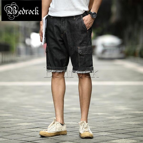 men's shorts mbbcar 11oz black retro heavy washed denim ami khaki vintage knee length cargo pants tooling 576, White;black
men's shorts mbbcar 11oz black retro heavy washed denim ami khaki vintage knee length cargo pants tooling 576, White;black