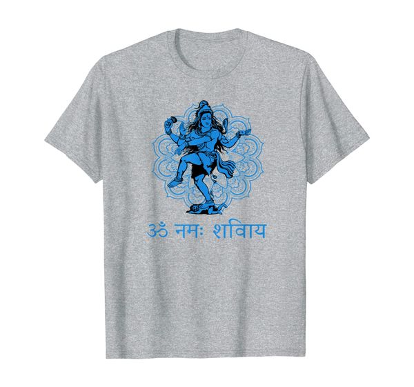 shiva nataraja lord of the dance sanskrit mantra t-shirt, White;black