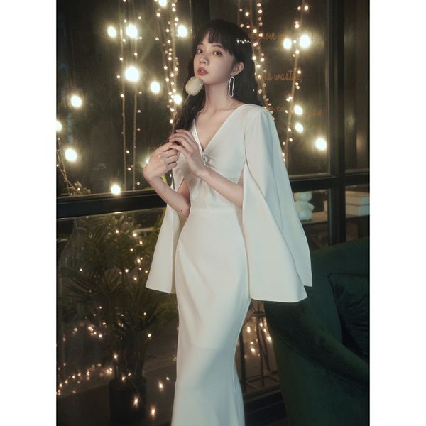 elegant 2021 new split sleeve pure color white long v-neck high waist women party vestidos 26pp, Black;gray
elegant 2021 new split sleeve pure color white long v-neck high waist women party vestidos 26pp, Black;gray