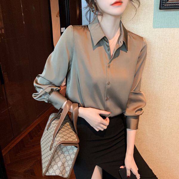 2021 autumn women's dign sense chiffon shirt spring and satin long sleeve shirt profsional, White
2021 autumn women's dign sense chiffon shirt spring and satin long sleeve shirt profsional, White
