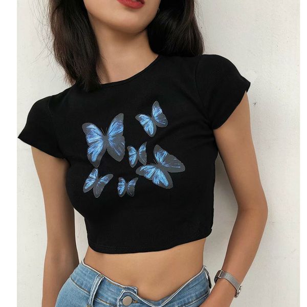 black yiciya ladies will see short shirts crew thin neck fine vintage fashion imprint butterlfish women's pullovers lmei, White
black yiciya ladies will see short shirts crew thin neck fine vintage fashion imprint butterlfish women's pullovers lmei, White