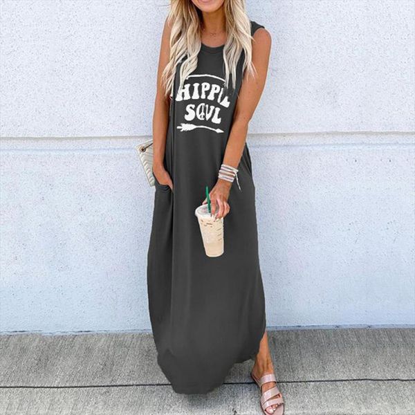 casual long fashion women dress o neck sleeveless letter printed boho maxi summer vestido de mujer, Black;gray
casual long fashion women dress o neck sleeveless letter printed boho maxi summer vestido de mujer, Black;gray