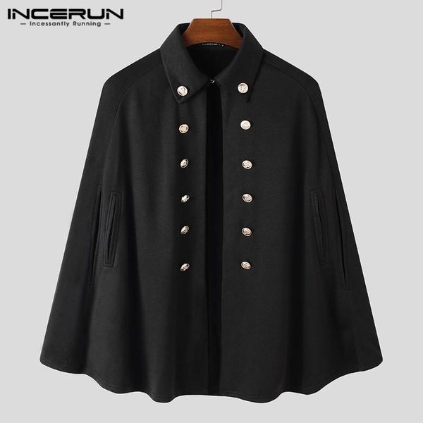 incerun men cloak coats solid color double breasted irregular jackets streetwear lapel fashion ponchos chic mens trench s-5xl, Tan;black
incerun men cloak coats solid color double breasted irregular jackets streetwear lapel fashion ponchos chic mens trench s-5xl, Tan;black