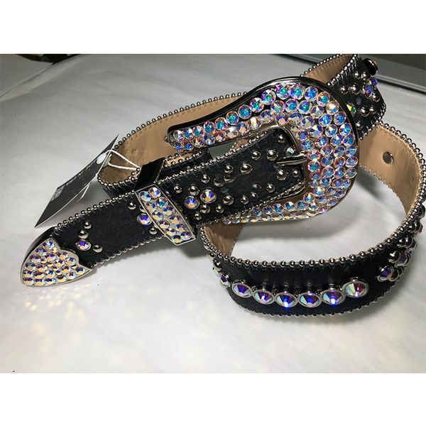 

22022 Fashion Designer Belts Bb Belt Simon for Men Women Shiny Diamond Belt Black on Blue White Multicolour Rhineston