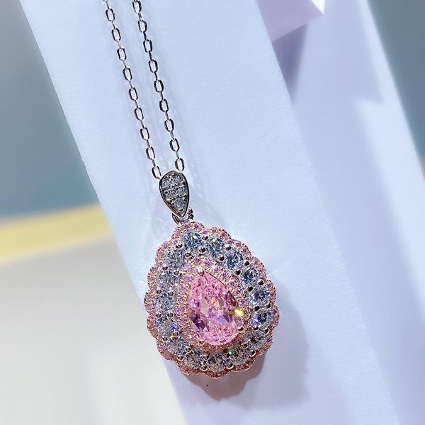 chains 100% 925 sterling silver water drop pink simulated moissanite pendant necklace for women valentine day gift wholesale jewelry
chains 100% 925 sterling silver water drop pink simulated moissanite pendant necklace for women valentine day gift wholesale jewelry
