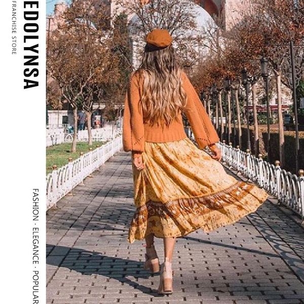 2021 new bohemian stream flower print long skirt stitching ruched ruffle holiday women adjust stream waist swing skirts a642, Black
2021 new bohemian stream flower print long skirt stitching ruched ruffle holiday women adjust stream waist swing skirts a642, Black