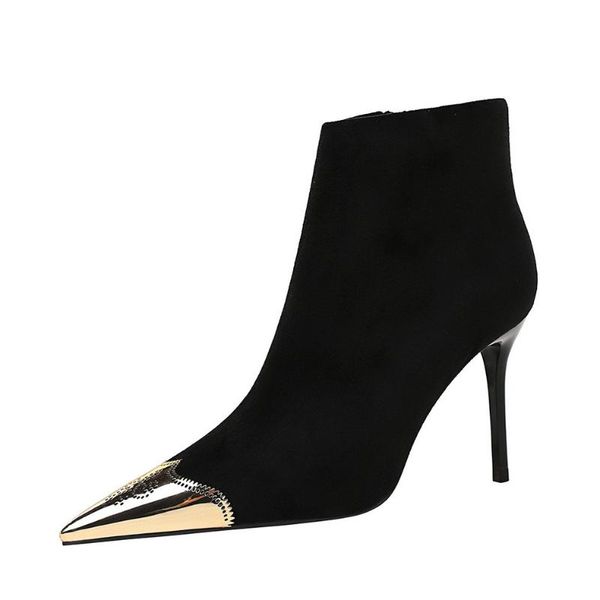 boots meriahzheng winter nightclubs thinner fine suede metal pointed-toe side zip high-heeled bare ds-173-1, Black
boots meriahzheng winter nightclubs thinner fine suede metal pointed-toe side zip high-heeled bare ds-173-1, Black
