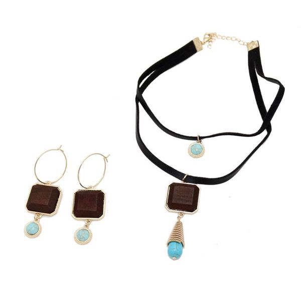 earrings & necklace vintage wooden conntact green stone tassels pendant double layer leather rope necklace&earrings for women girls fashion, Silver
earrings & necklace vintage wooden conntact green stone tassels pendant double layer leather rope necklace&earrings for women girls fashion, Silver