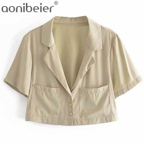 fashion notched collar single breasted women casual shirts summer short sleeve loose crop female pockets blouses 210604, White
fashion notched collar single breasted women casual shirts summer short sleeve loose crop female pockets blouses 210604, White
