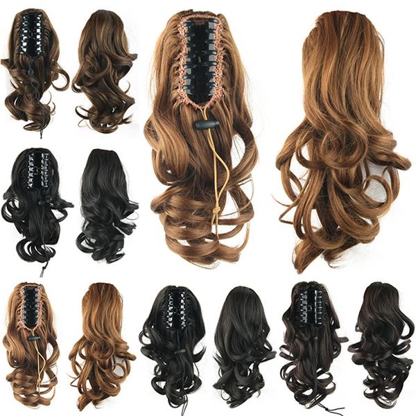 14 inches synthetic deep wave ponytail claw + drawstring ponytails simulation human hair exentions bundles kit sp-099, Black
14 inches synthetic deep wave ponytail claw + drawstring ponytails simulation human hair exentions bundles kit sp-099, Black