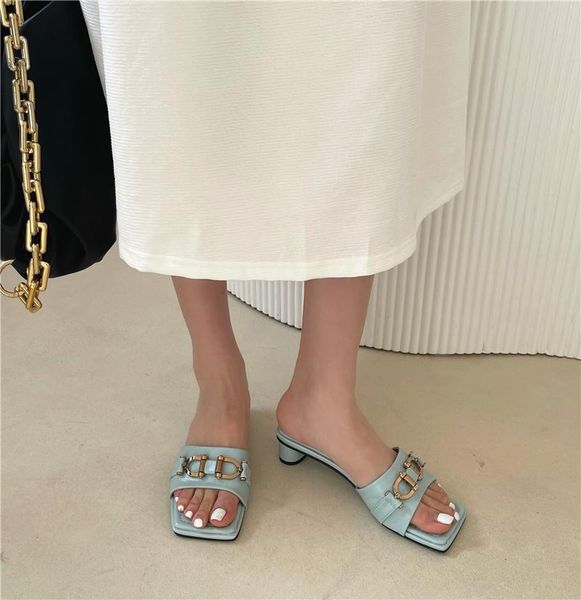 sandals summer slipper women shoes chunky heels slides metal decoration open toe fashion designer mules slip on, Black
sandals summer slipper women shoes chunky heels slides metal decoration open toe fashion designer mules slip on, Black