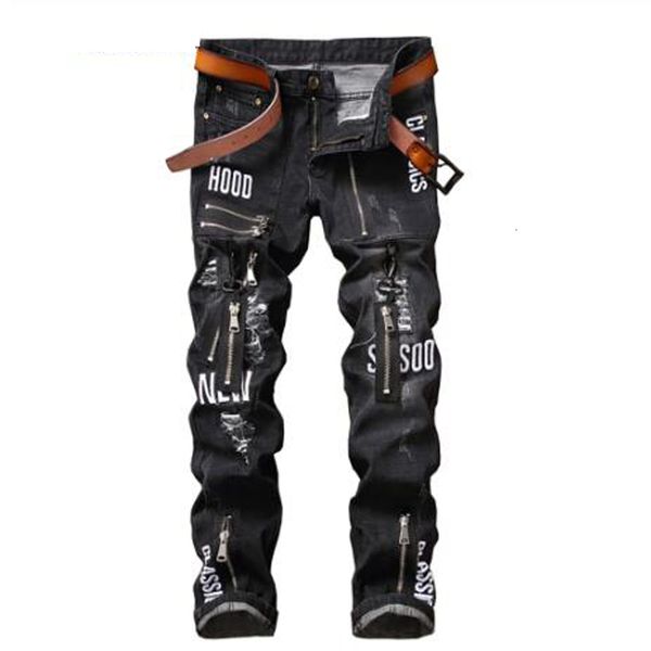 2021 new men's male casual zippers letters embroidered black stretch denim jeans trendy holes ripped distressed slim pants trousers mpv, Blue
2021 new men's male casual zippers letters embroidered black stretch denim jeans trendy holes ripped distressed slim pants trousers mpv, Blue