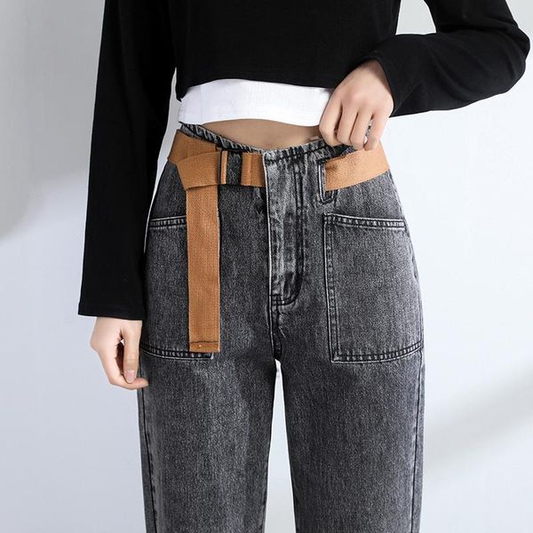 women's jeans (belt) women clothing high waist fashion foot mouth burr harem pants female loose casual mom denim trousers, Blue
women's jeans (belt) women clothing high waist fashion foot mouth burr harem pants female loose casual mom denim trousers, Blue