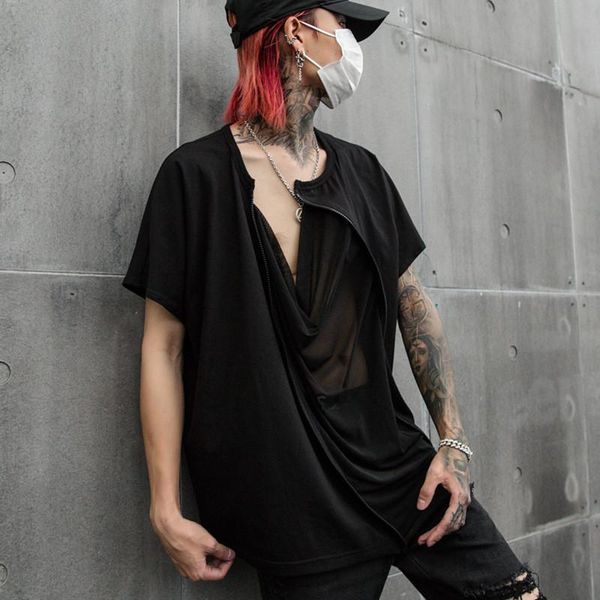 men's t-shirts men personality inclined fake two piece hip hop t shirt nightclub dj singer stage costume gothic street punk rock tee sh, White;black
men's t-shirts men personality inclined fake two piece hip hop t shirt nightclub dj singer stage costume gothic street punk rock tee sh, White;black