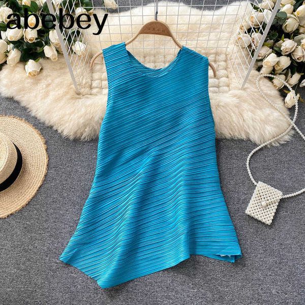 women design irregular blouse sleeveless o neck casual loose tank summer fashion korean streetwear pleated blouses 210715, White
women design irregular blouse sleeveless o neck casual loose tank summer fashion korean streetwear pleated blouses 210715, White