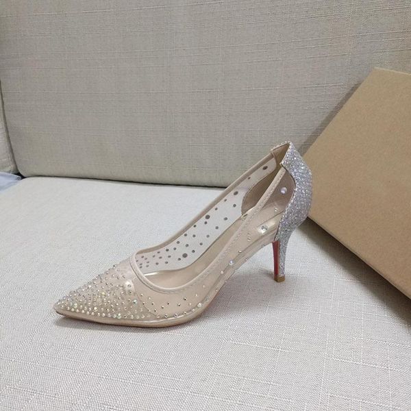 dress shoes shallow women's thin-heeled nude crystal high-heeled mesh rhinestone sequins wedding pointed, Black
dress shoes shallow women's thin-heeled nude crystal high-heeled mesh rhinestone sequins wedding pointed, Black