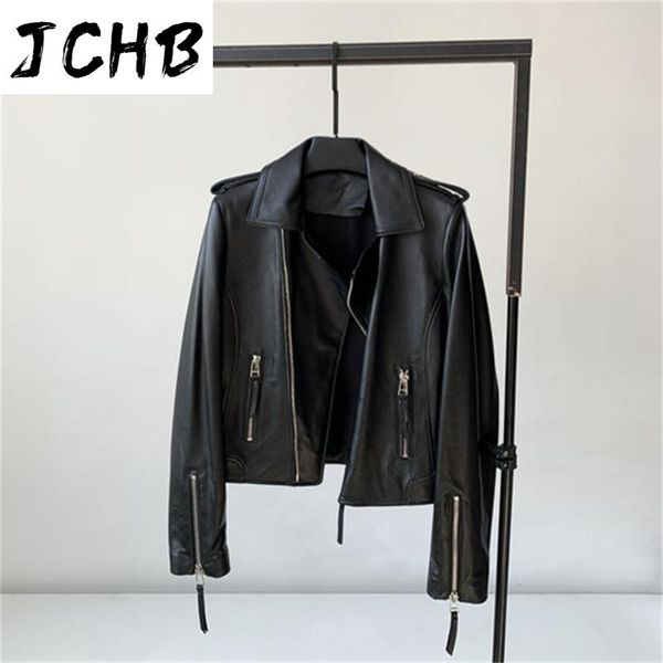 women's leather & faux jchb 2021 genuine jacket women 100% sheepskin coat female short motorcycle clothes spring autumn mujer chaqueta, Black
women's leather & faux jchb 2021 genuine jacket women 100% sheepskin coat female short motorcycle clothes spring autumn mujer chaqueta, Black