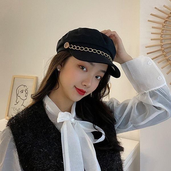 breathable versatile cap female chain octagon flat military women fashion hat berets, Blue;gray
breathable versatile cap female chain octagon flat military women fashion hat berets, Blue;gray