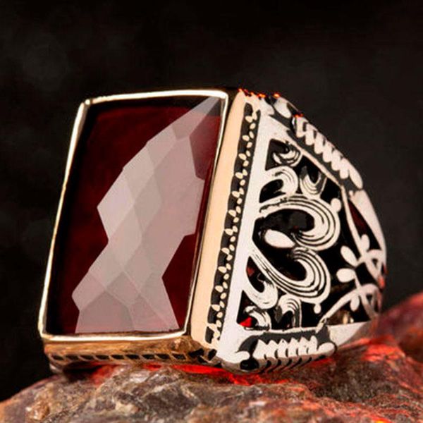 cluster rings 925 sterling silver ring for man real pure red zircon stone handmade turkish jewelry, Golden;silver
cluster rings 925 sterling silver ring for man real pure red zircon stone handmade turkish jewelry, Golden;silver