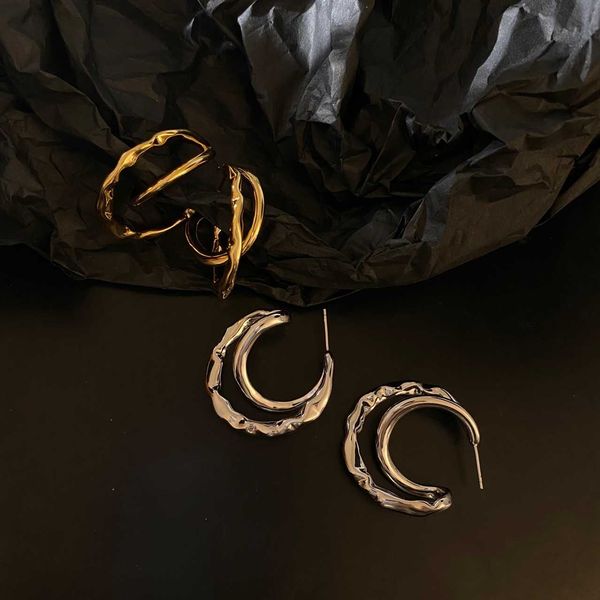 139 / french temperament concave convex texture line earrings goddess fan xian face thin ear e6-4, Silver
139 / french temperament concave convex texture line earrings goddess fan xian face thin ear e6-4, Silver