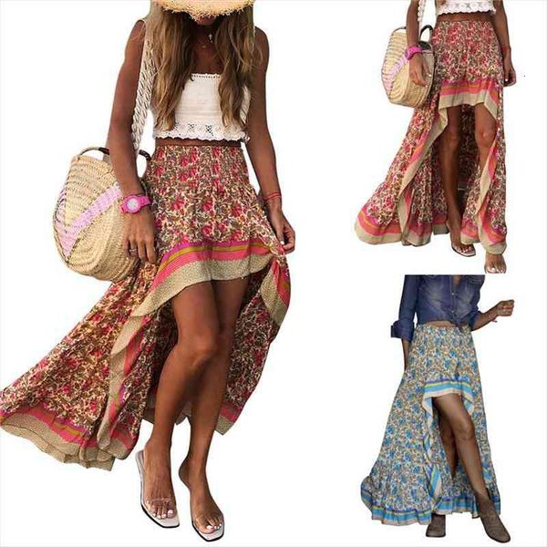 summer casual long vintage printing womens skirts high waist irregular a line hem, Black
summer casual long vintage printing womens skirts high waist irregular a line hem, Black