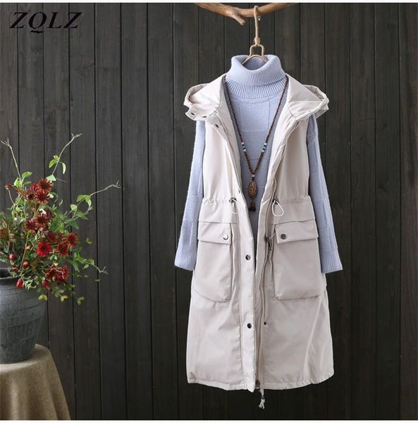 women's vests zqlz vest women autumn winter 2021 female sleeveless jacket hooded warm fashion long coat colete feminino waistcoat, Black;white
women's vests zqlz vest women autumn winter 2021 female sleeveless jacket hooded warm fashion long coat colete feminino waistcoat, Black;white