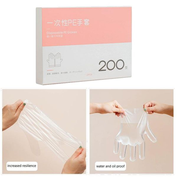 disposable gloves 200 kitchen pe plastic film transparent thickened catering boxed removable bar kitchenware tool
disposable gloves 200 kitchen pe plastic film transparent thickened catering boxed removable bar kitchenware tool