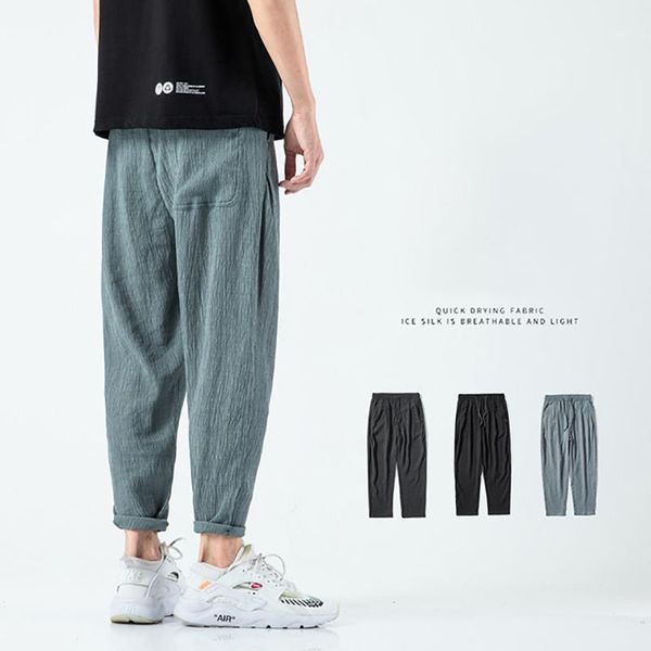 men's pants 2021 summer quick-drying ninth man ultrathin lce silk harem loose straight waistline trousers plus size sport, Black
men's pants 2021 summer quick-drying ninth man ultrathin lce silk harem loose straight waistline trousers plus size sport, Black