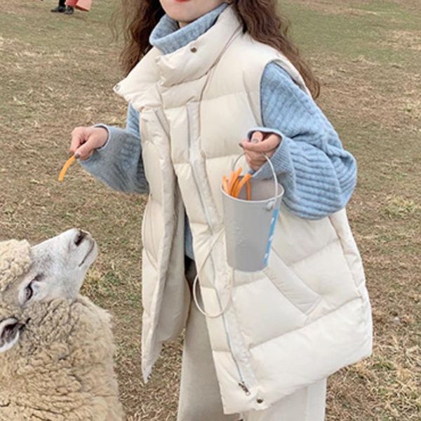 women's vests casual long vest women drawstring waistcoat winter sleeveless jacket loose coat cotton stand collar weste 2021, Black;white
women's vests casual long vest women drawstring waistcoat winter sleeveless jacket loose coat cotton stand collar weste 2021, Black;white