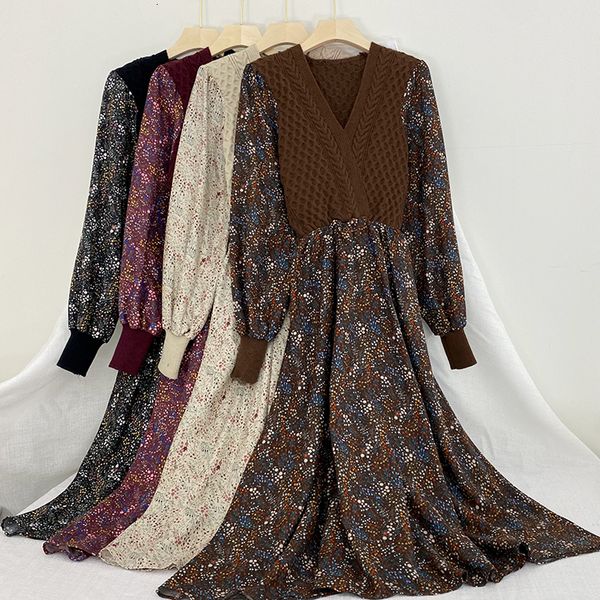 2021 New French retro v-neck bottoming floral fake two-piece temperament waist knitted stitching long-sleeved dress 2UO9, Black;gray
2021 New French retro v-neck bottoming floral fake two-piece temperament waist knitted stitching long-sleeved dress 2UO9, Black;gray