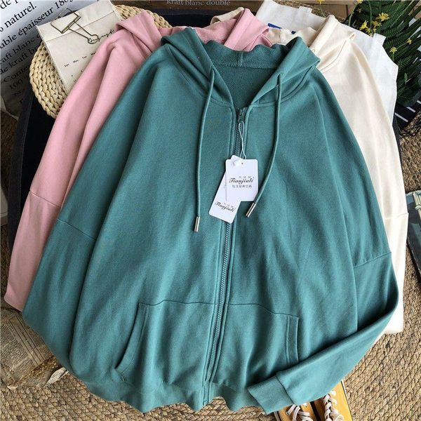 women's jackets solid soprts jacket 2021 autumn winter korean plus velvet cool cardigan hooded sweatshirt trend casual grunge coat, Black;brown
women's jackets solid soprts jacket 2021 autumn winter korean plus velvet cool cardigan hooded sweatshirt trend casual grunge coat, Black;brown