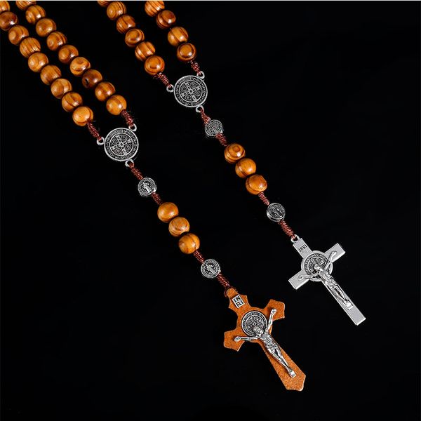 10pcs/10mm necklace hand woven saint benedict medal antique wooden rosary cross vintage catholic religious jesus jewelry, Silver
10pcs/10mm necklace hand woven saint benedict medal antique wooden rosary cross vintage catholic religious jesus jewelry, Silver