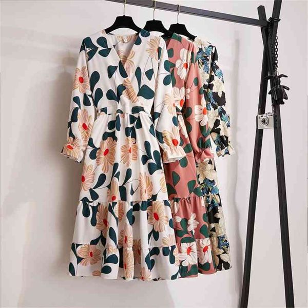 v-neck printed floral dress women elegant party beach korean ladies a line vestidos spring autumn 210601, Black;gray
v-neck printed floral dress women elegant party beach korean ladies a line vestidos spring autumn 210601, Black;gray