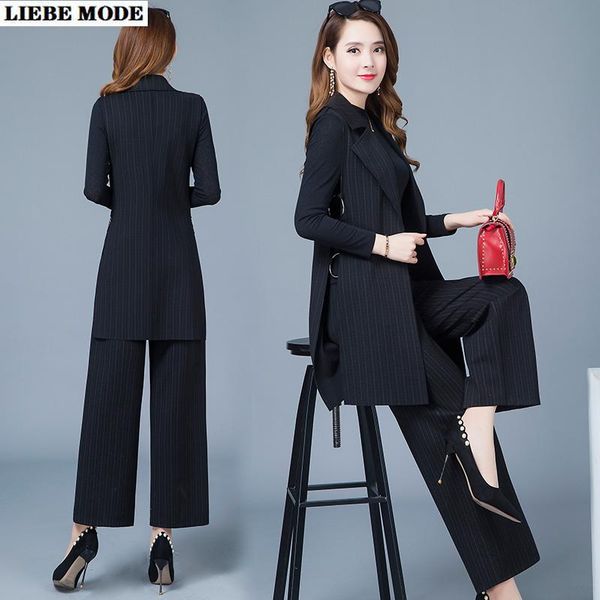 women's two piece pants 3 three pieces set women long vest tshirt pant suits female black striped wide leg trousers suit 2021 casual fa, White
women's two piece pants 3 three pieces set women long vest tshirt pant suits female black striped wide leg trousers suit 2021 casual fa, White