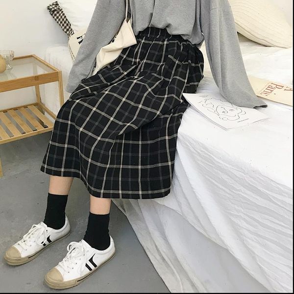 vintage plaid skirt women korean japan style pleated elastic high waist midi tutu skirts autumn mori a line big swing long saias, Black
vintage plaid skirt women korean japan style pleated elastic high waist midi tutu skirts autumn mori a line big swing long saias, Black