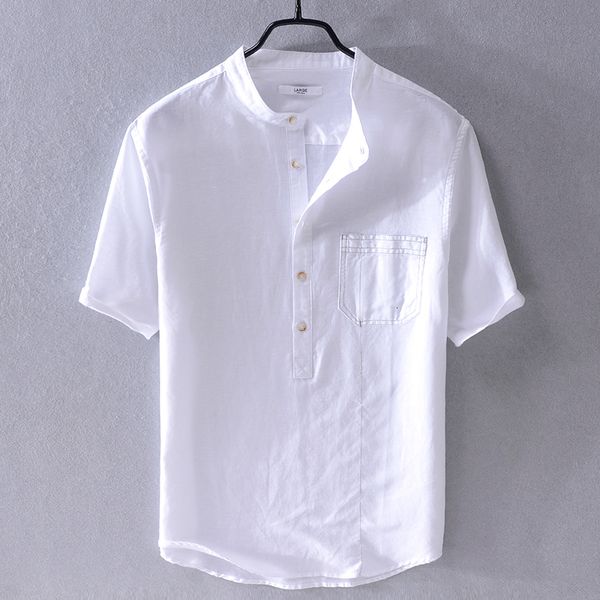 2021 new mens cotton and linen short-sleeved stand collar with pocket loose trend male shirts summer brand shirt for men 1vmg, White;black
2021 new mens cotton and linen short-sleeved stand collar with pocket loose trend male shirts summer brand shirt for men 1vmg, White;black
