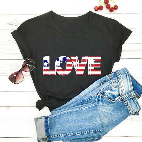 women's t-shirt love american flag graphic print 4th of july 100%cotton women tshirt summer casual short sleeve holiday tee, White
women's t-shirt love american flag graphic print 4th of july 100%cotton women tshirt summer casual short sleeve holiday tee, White