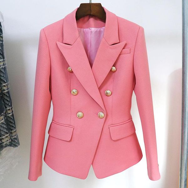 women's suits & blazers high street 2021 classic designer pink blazer jacket coat slim fitting metal lion buttons double breasted femme, White;black
women's suits & blazers high street 2021 classic designer pink blazer jacket coat slim fitting metal lion buttons double breasted femme, White;black