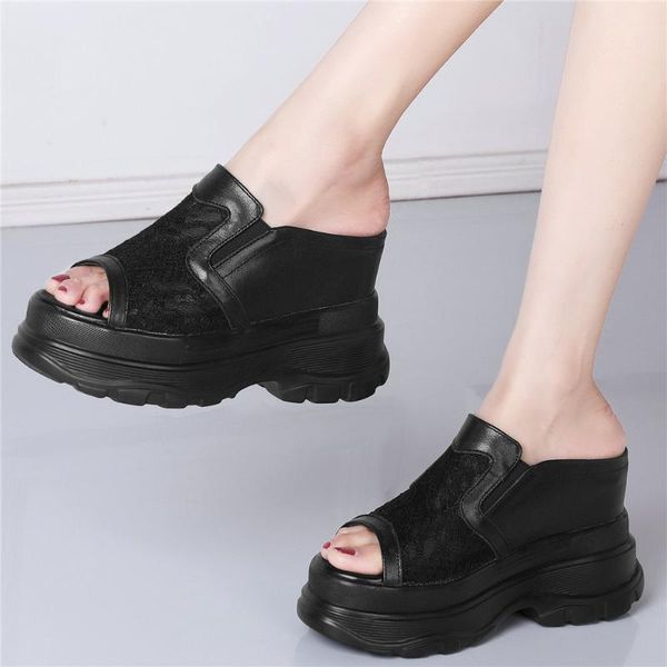 slippers fashion sneakers women genuine leather wedges high heel slides female open toe platform roman sandals summer outdoor, Black
slippers fashion sneakers women genuine leather wedges high heel slides female open toe platform roman sandals summer outdoor, Black
